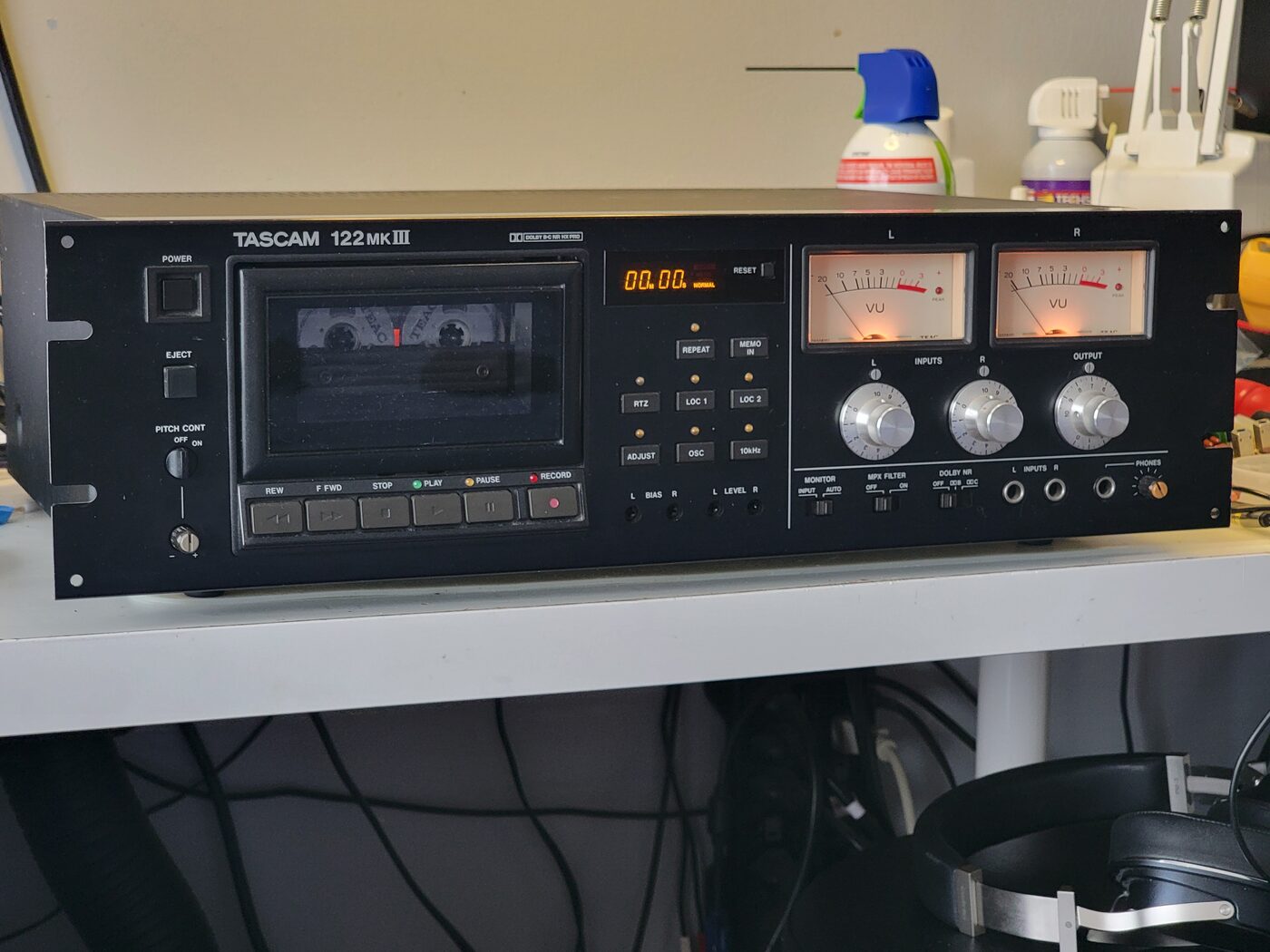 A TASCAM 122 MkIII professional cassette deck